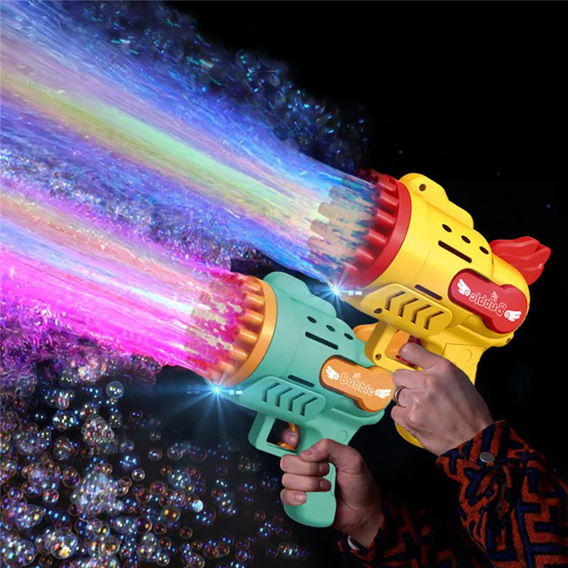 

Bubble Gun Electric Automatic Soap Rocket Bubbles Machine Kids Portable Outdoor Party Toy LED Light Blower Toys Children Gifts