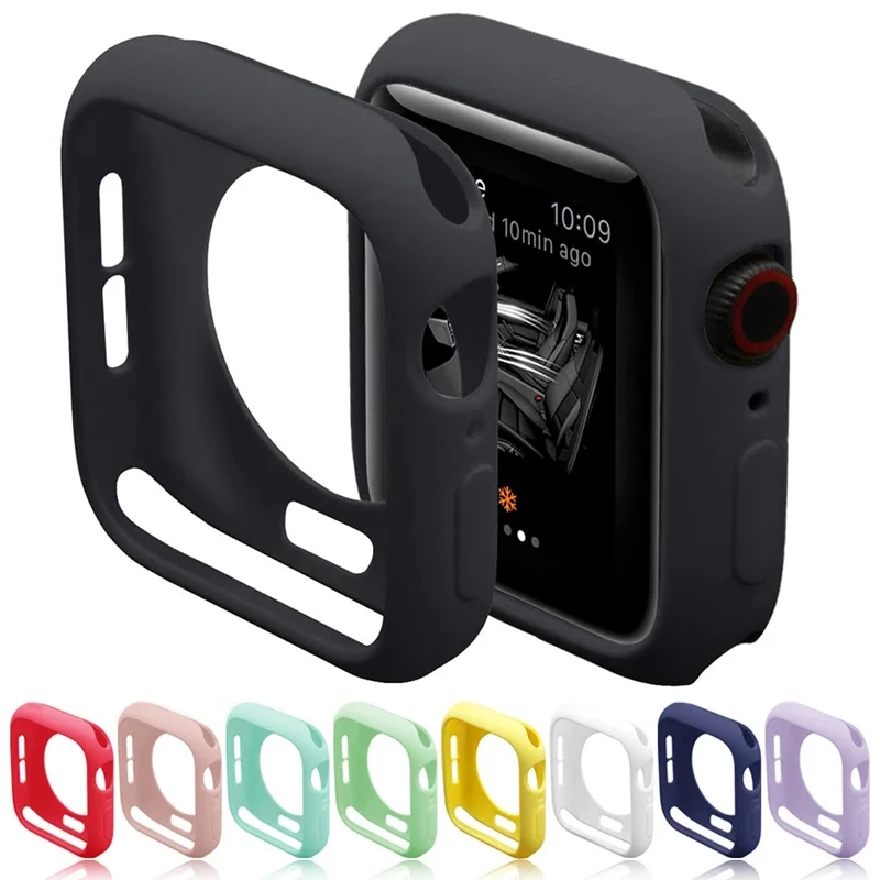 

Silicone Case For Apple Watch S8 7 41mm 45mm Protection Cover For iWatch Series 6 SE 5 4 3 2 1 38mm 40mm 42mm 44mm Accessories