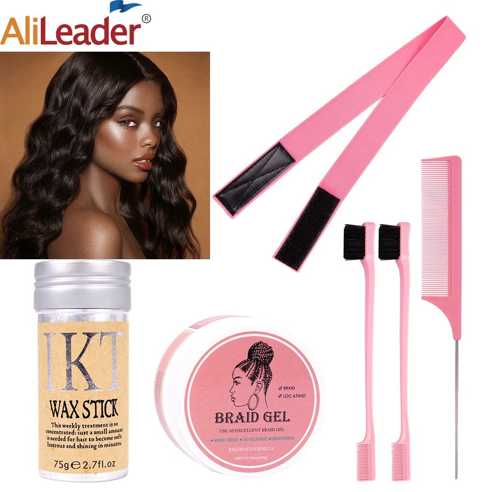 

Long-Lasting Hold Edge Control Wax Stick Hair Paste Clay Pomade Pink Headband Edge Control Makeup Comb Alileader Wig Accessories