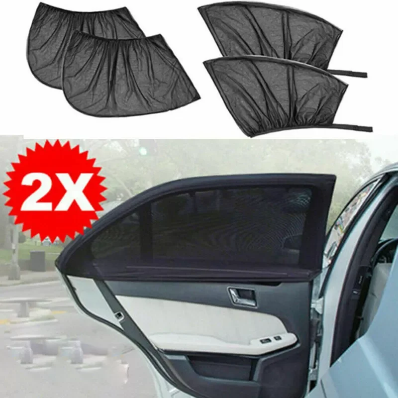 

2pcs Car Front Rear Side Window Sunshade UV Protection Curtain Anti-mosquito Net Car Curtain Auto Interior Accessories Universal