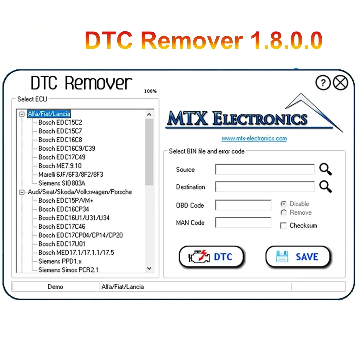 Средство для удаления DTC 1.8.0.0 KESS KTAG FGTECH OBD2 ECU Chip Tuning Software Полный MTX Remover
