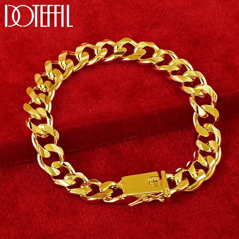DOTEFFIL 18-каратное золото с боковыми сторонами 10 мм цепочка квадратной пряжкой