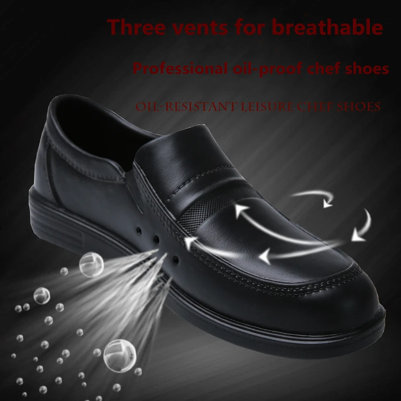 Мужские туфли для шеф-повара дышащие Нескользящие маслостойкие плоская подошва