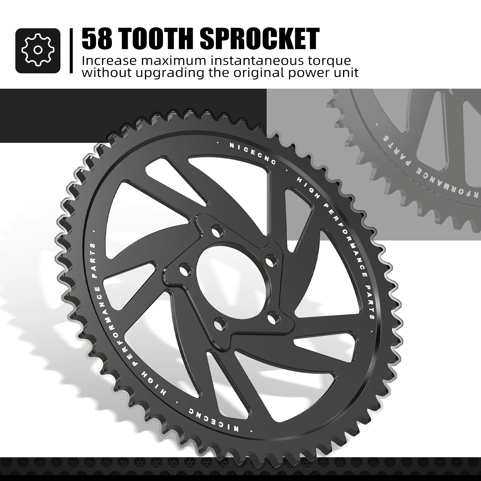 Для Sur-Ron Light Bee X S L1E Segway X160 X260 Surron Sur ron 58T задняя звездочка электрический велосипед
