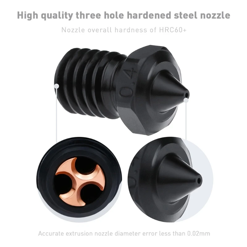 

3D Printer Extruder Steel Nozzles Clone-CHT Tip Nozzle Printer for Head for 1.75mm Filament E3DV6 0.4 0.6 0.8mm 40JB