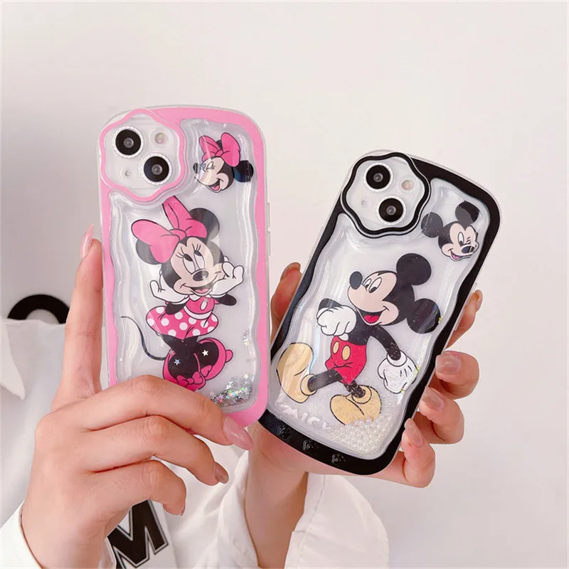 

Disney cartoon Mickey Minnie for iphonexR/11/12/13promax apple phone case cute decompression anti-fall soft case protective cove
