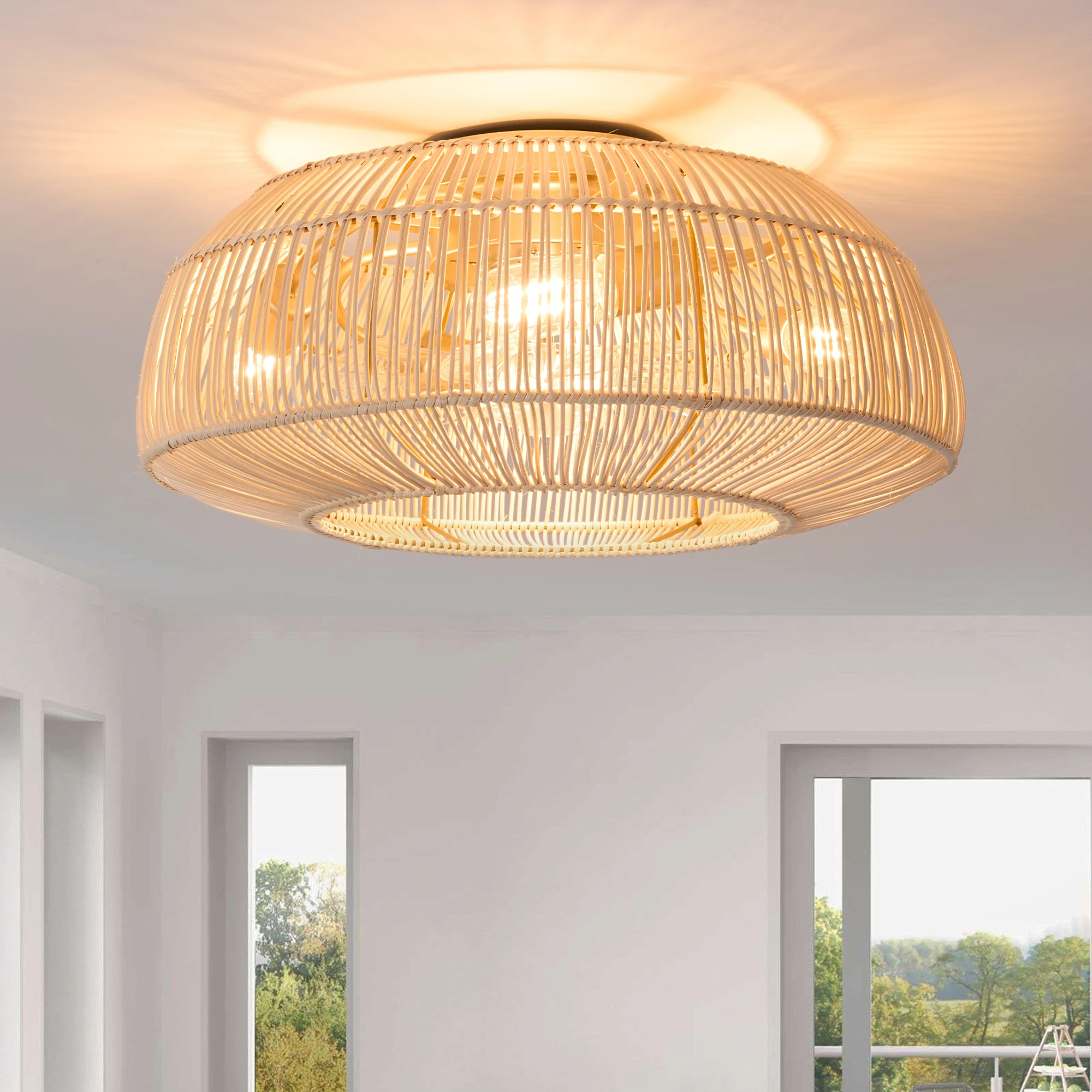 Потолочный светильник в скандинавском стиле для спальни винтажный вентилятор из