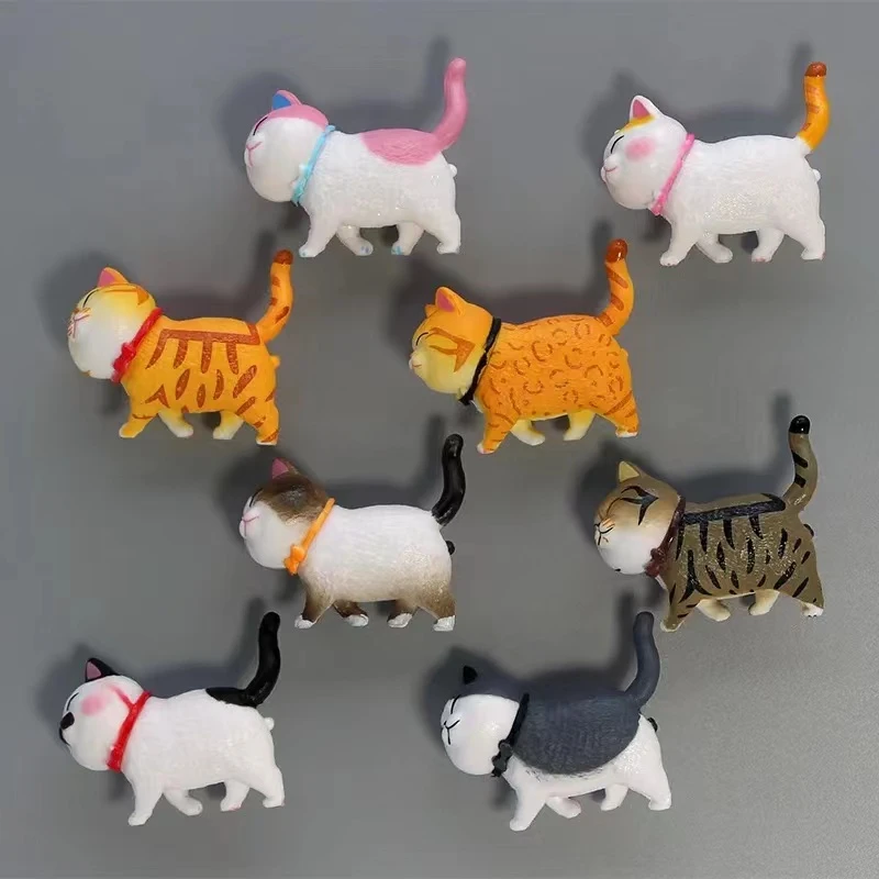 

Funny Simulated Cat Fridge Magnet Creative 3D Sticker Fridge Decor Kids Magnetic Toys Resin Painted Magnets for The Refrigerator