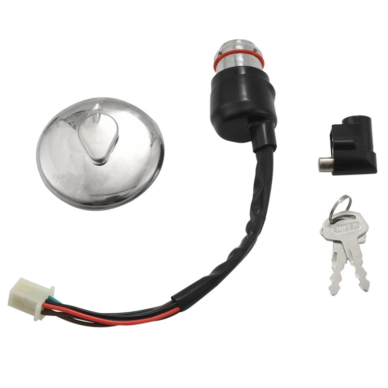 

Motorcycle Ignition Switch Lock+Fuel Gas Tank Cap Cover 2 Keys Lock Set for Haojue Suzuki Gn125 Gn 125 125Cc Spare Parts