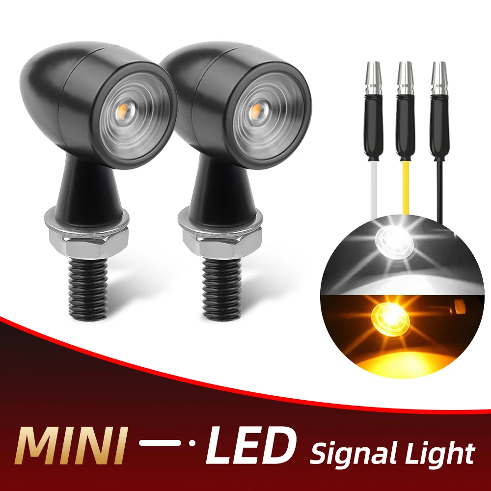 

2/4pcs Mini Bullet Motorcycle Led Turn Signals Brake light DRL Lamp Amber White Red Flashing Light Fit for Honda Suzuki Kawasaki