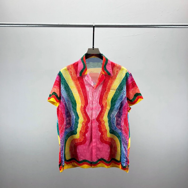 

Летняя Повседневная рубашка в стиле Харадзюку, топы, пляжные рубашки с коротким рукавом и цветочным принтом для мужчин, гавайская рубашка, праздничные топы, рубашки и блузы