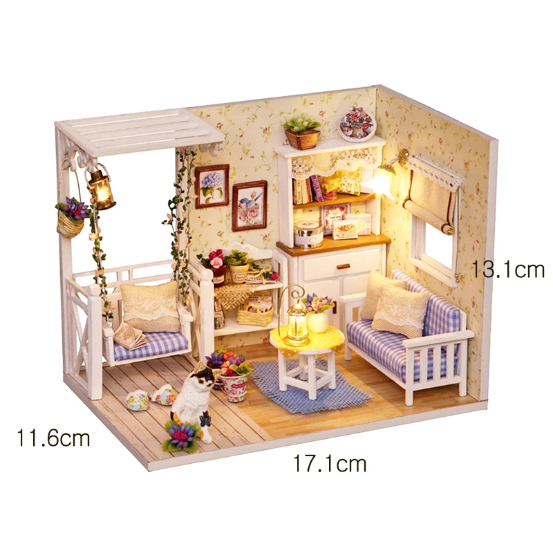 cutebee diy dollhouse kit with furniture led lights diy miniature building little house wooden toys for children adult free global shipping