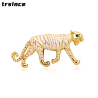 top quality tiger head brooch unisex brooch animal badge coat suit dripping oil rhinestone corsage