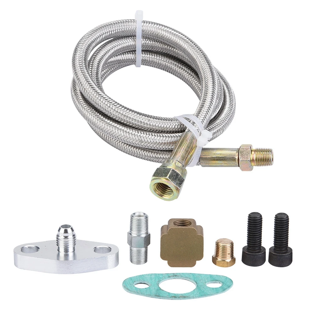 

36inch Turbo Oil Return Drain Line Kit Supply Complete Kit for T3 T4 T3/T4 Turbo Line Kit