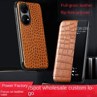 genuine leather smart case for huawei p40 50 pro wake up flip cover slim phone case for huawei p40 pro plus phone case bag