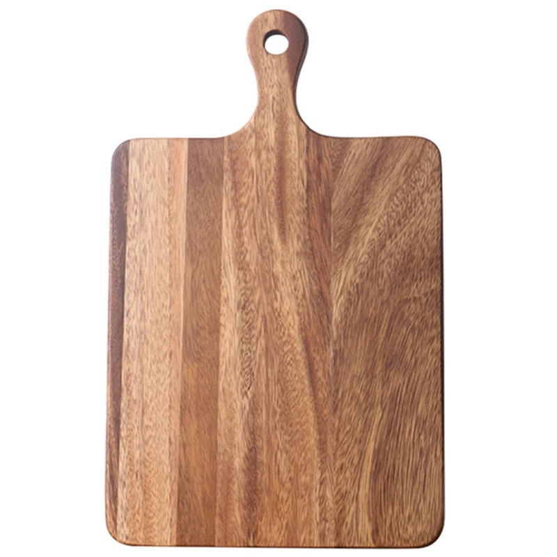 

HOT SALE Solid Wood Double-Sided Cutting Board Acacia Wood Cutting Board Wooden Handle Pizza Board Sushi Tray Cutting Board