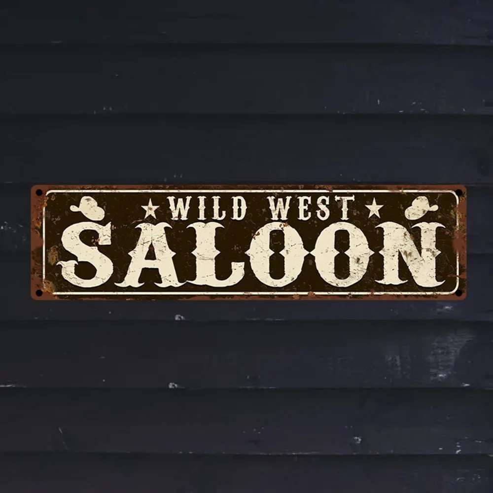 

Винтажная металлическая табличка Wild West Saloon