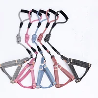 dog harness for small dogs cat adjustable nylon vest collar chihuahua pet harness and leash set outdoor walking dog accessories