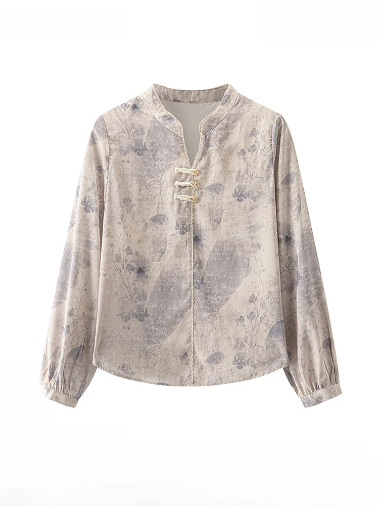 La Chapelle Осенний пуловер с пряжкой и v-образным вырезом Элегантные национальные