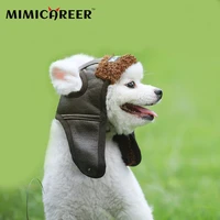 dog hat autumn winter dog transformed into pilot hat cute fashion warm comfortable handsome pet decorative headgear supplies