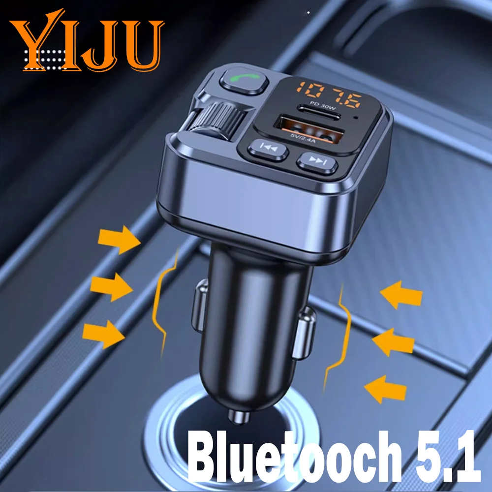 Автомобильный комплект FM-передатчика Bluetooth 5.1 — беспроводной MP3-плеер громкой