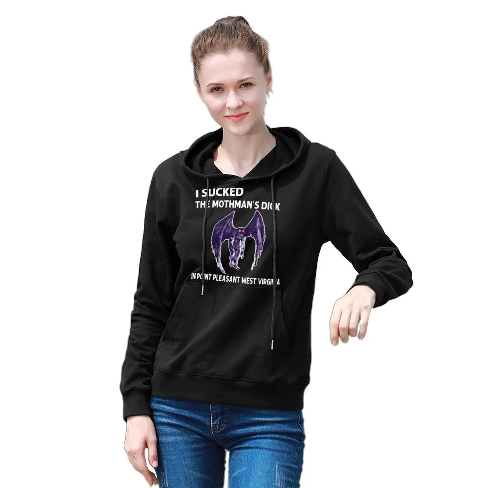 

I Sucked The Mothmans Dick In Point Pleasant West Hoodie Cotton Moon Tarot Crytid Street Wear Hoodies Winter Pullover Hoodie