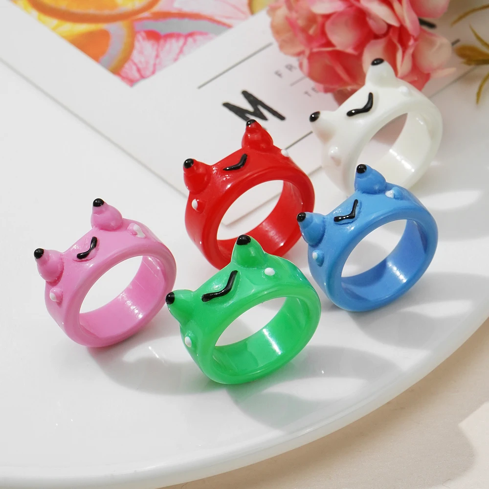 

Cute Smile Frog Rings For Women Girls Funny Cartoon Animal Rings Aesthetic Jewelry Greative Friendship Ring Party Travel Gifts