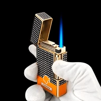 creative metal butane inflatable lighter with personalized cigar knife and cigarette set