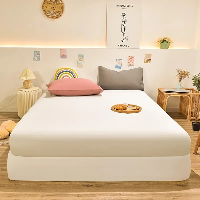 

Solid Color Adjustable Fitted Sheets Couple Bed Bedrooms Sets Double Pillowcases Free Shipping Fitted Sheet 90x200