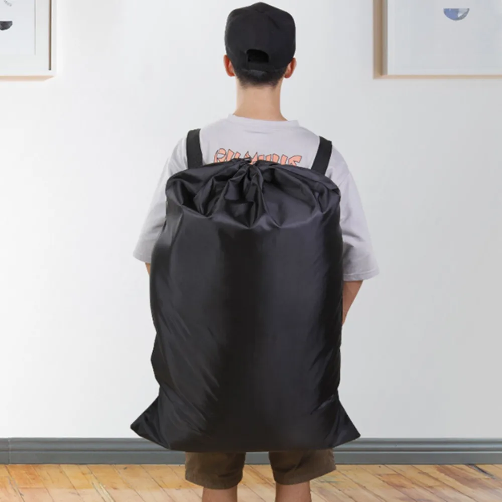 Bolsa de lavandería grande, mochila de lavado de poliéster resistente con 2 correas de hombro ajustables para acampar en la escuela