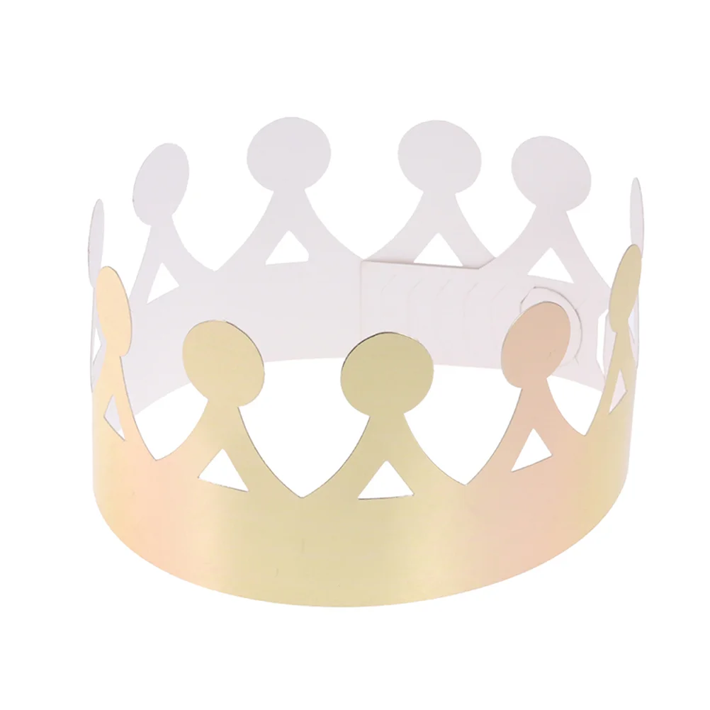 

24pcs Golden Paper Crown Party Hat Photo Props for Birthday Celebration Baby Shower (M14)