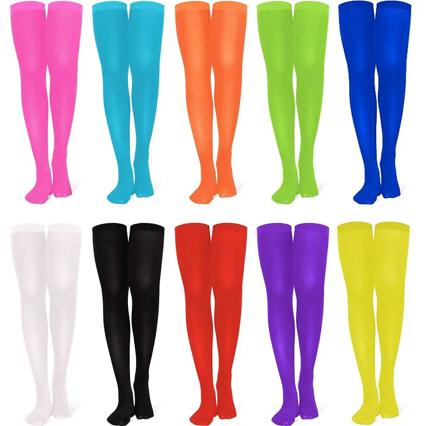 

Women's Thigh High Nylon Stocking Knee Opaque Thigh Stockings Christmas Cosplay Costume Party Accessory Nylon High Socks