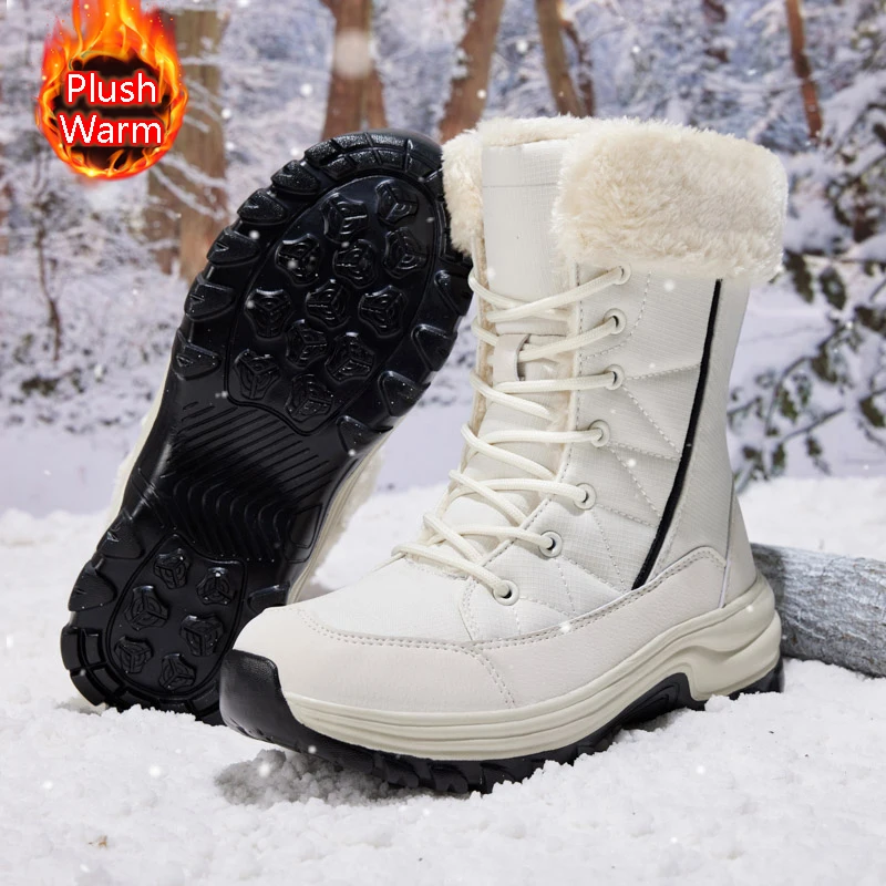 STRONGSHEN Women's Ankle Boots Warm Snow Boots Women Waterproof Keep Warm Fur Ladies Winter Non-slip Shoes Zapatos Para Mujer