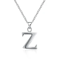 silver necklace womens fashion trend necklace z letter necklace