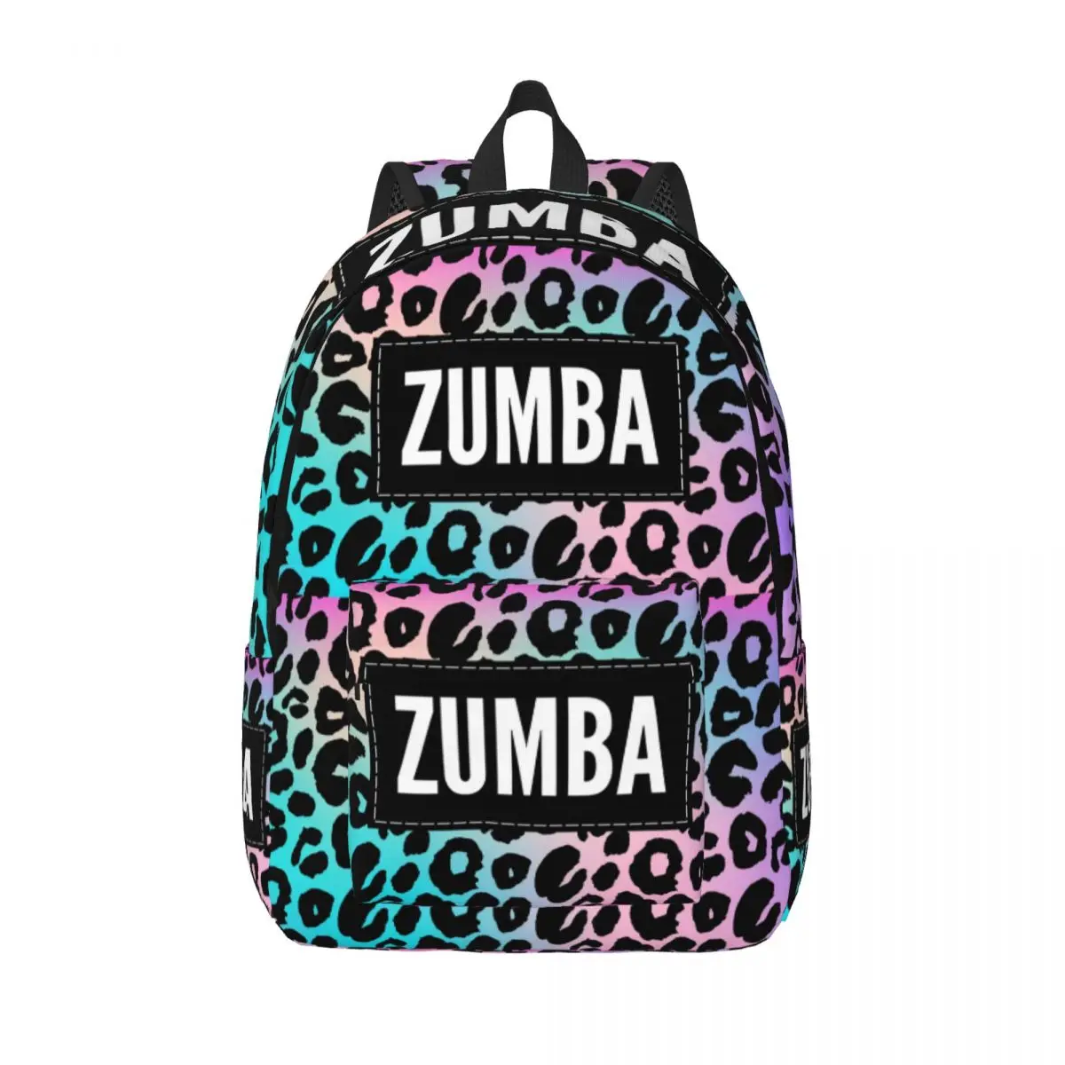 

Холщовые рюкзаки Zumba с леопардовым принтом для женщин и мужчин, школьный рюкзак для учеников колледжа, подходит для 15-дюймовых ноутбуков, сумки для фитнеса