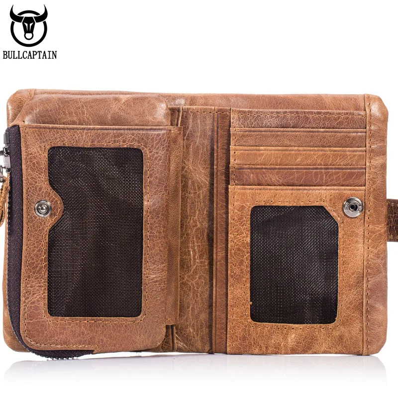 BULLCAPTAIN мужской кошелек из натуральной кожи в стиле ретро повседневный