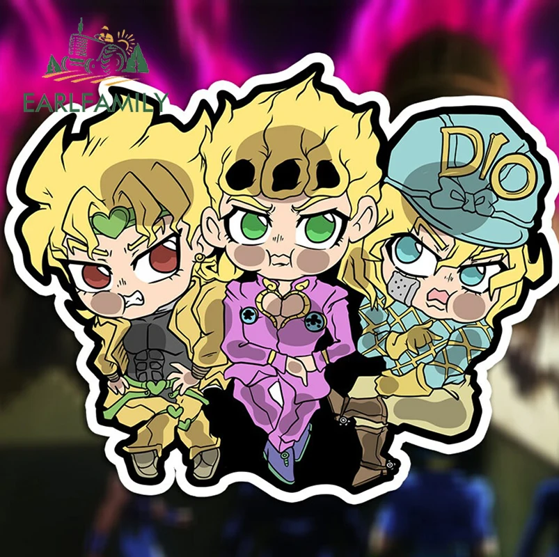 

EARLFAMILY, 13 см x 10,4 см, наклейки на автомобиль с невероятными приключениями Джоджо, для багажника, мотоцикла, аксессуары для автомобиля, наклейк...