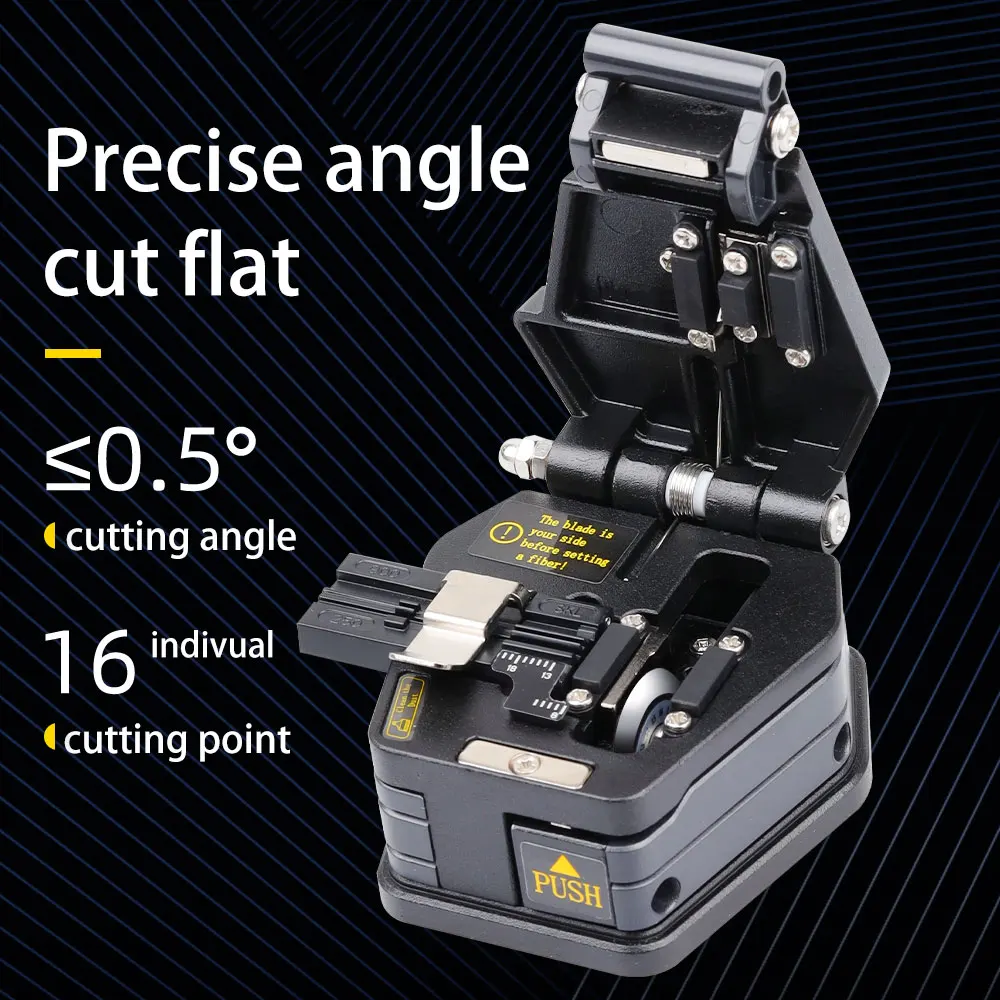 Skylynn High Quality 16 Surface Blade FTTH Optical Fiber Cleaver, 36000 Times Blade Life Fiber Cutter Fiber Knife Tools