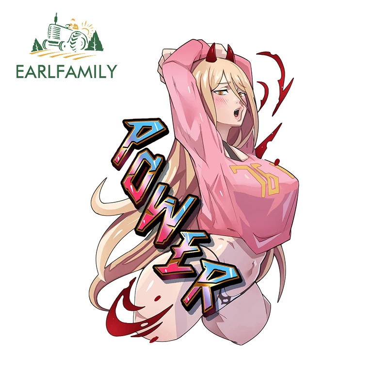 EARLFAMILY 13 см x 8 Power Hentai переводная картинка Pink Waifu Boobs Ahegao оригинальные JDM