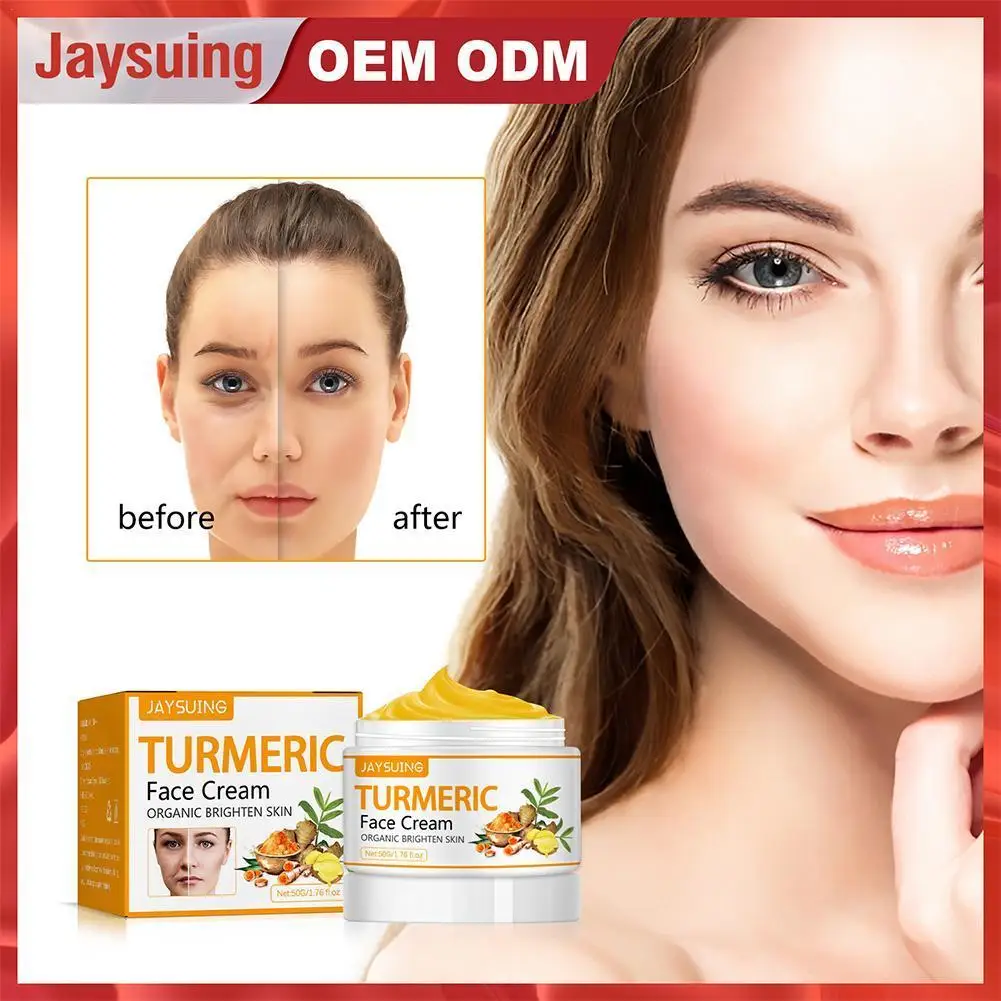 

50g Turmeric Face Cream Repair Acnes Scar Dark Spot Treatment Moisturizer Whitening Lightening Against Acne Skin Care Product