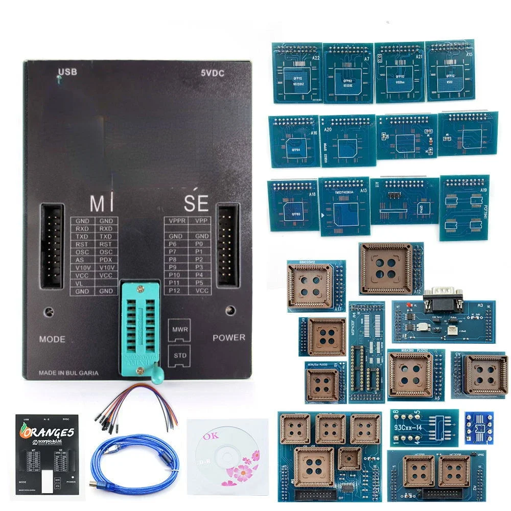 Полный набор адаптеров программатора ЭБУ V1.38
