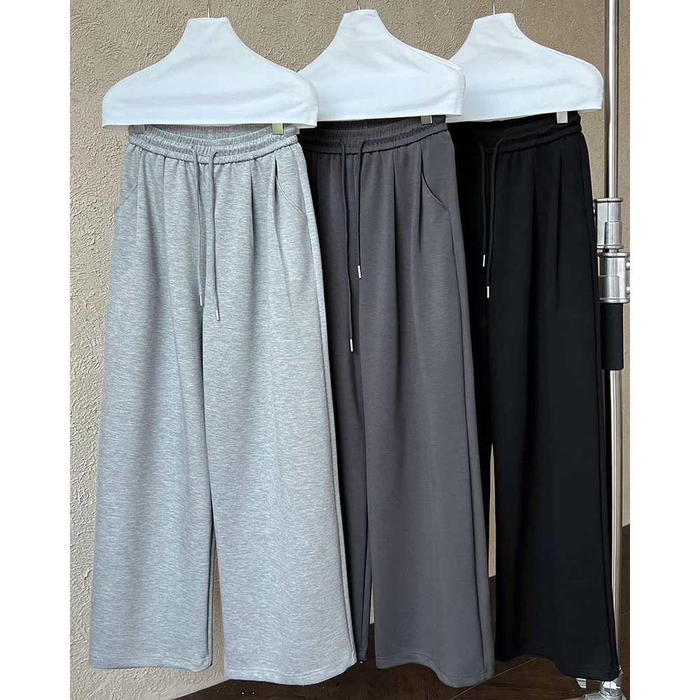 Женские прямые брюки из хлопка с высокой талией