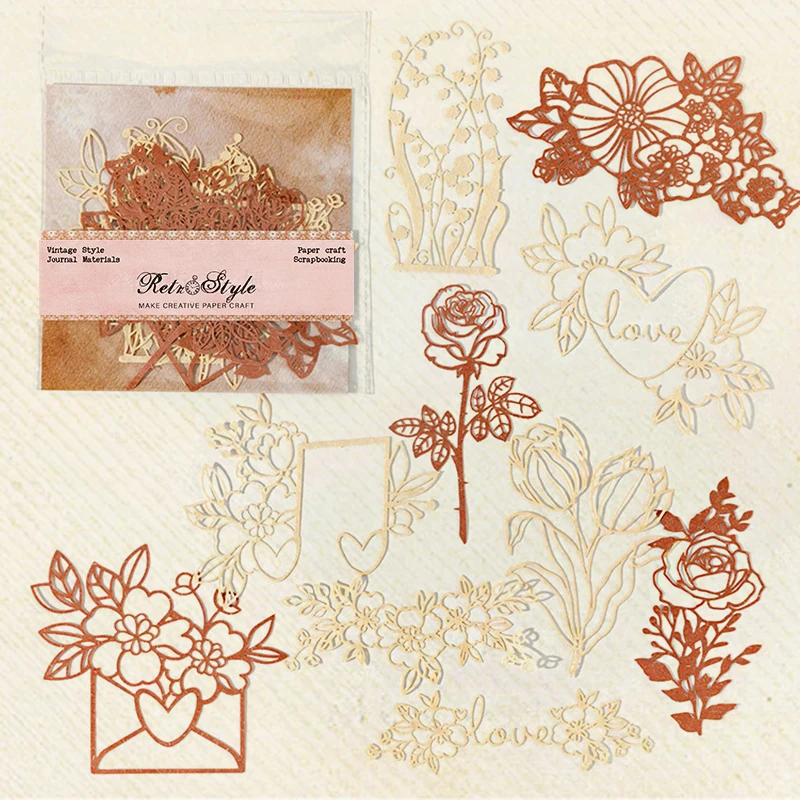 

Panalisacraft 10pcs Vintage Hollow Lace pieces paper Die Cuts Collection Kit Scrapbooking Planner/Card Making/Journaling Project