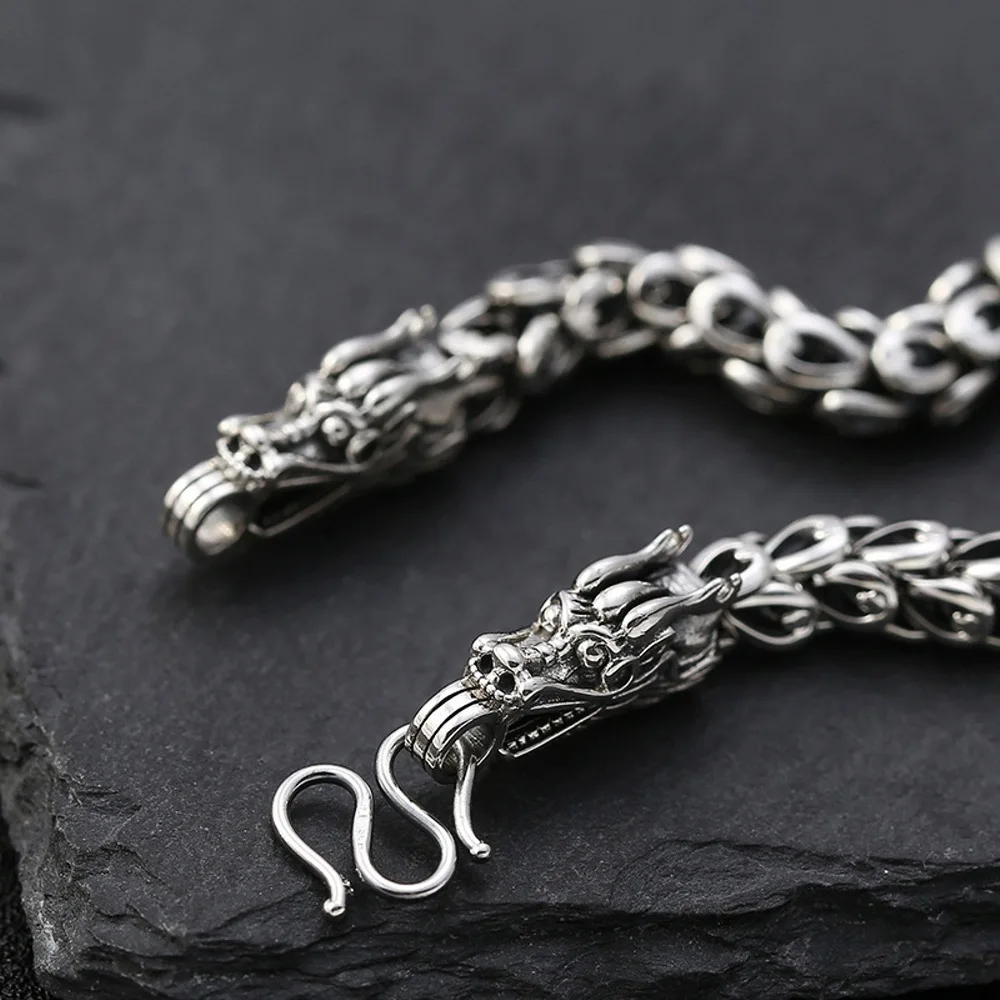 Настоящая твердая цепочка из стерлингового серебра 925 пробы для мужчин браслет с