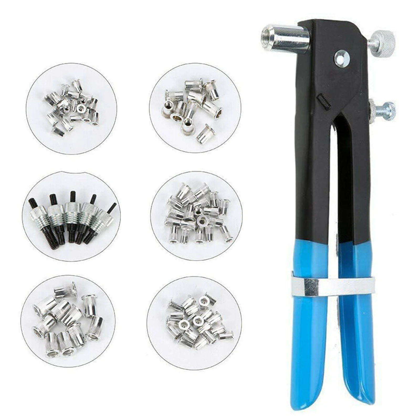 

86pcs/set Blind Riveter Gun with M3-M8 Threaded Rivet Nut Inserts Riveting Tool Kit Home Repair Tool