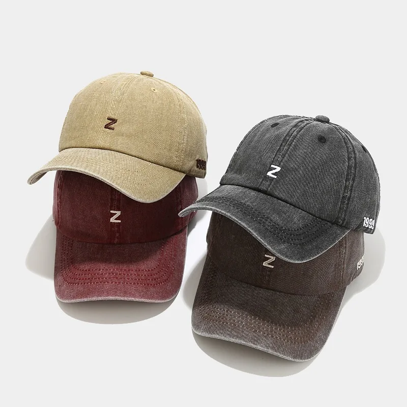 

Z Letter Men's Fashion Cap Embroidery Retro Big Head Circumference Hat Duck Tongue Outdoor Caps for Men Sports and Leisure Male