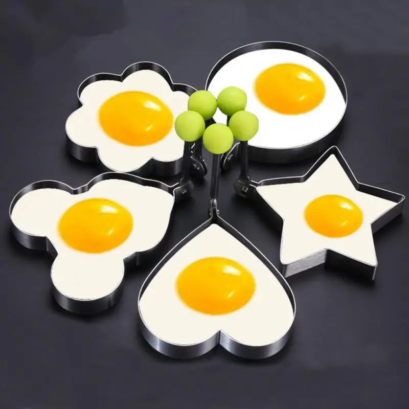 

Stainless Steel 5Style Fried Egg Pancake Shaper Love-shaped Omelette Mould Frying Egg Cooking Tools Kitchen Accessories Gadgets