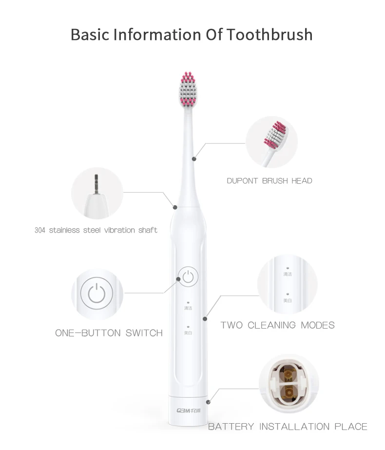 Electric Toothbrush Adult Soft Bristers Fully Automatic Male Female Basic Battery Waterproof Water Dumb Sonic Toothbrush enlarge