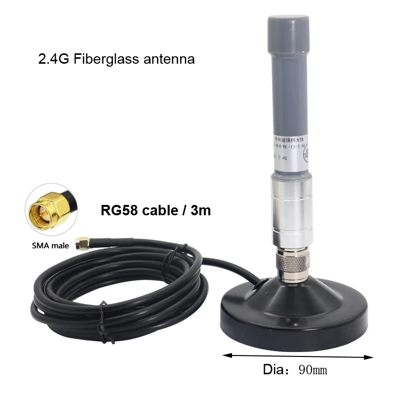 15cm 2.4G WiFi Helium Miner FRP Antenna Waterprof Fiberglass Antenna With Magnetic Bottom