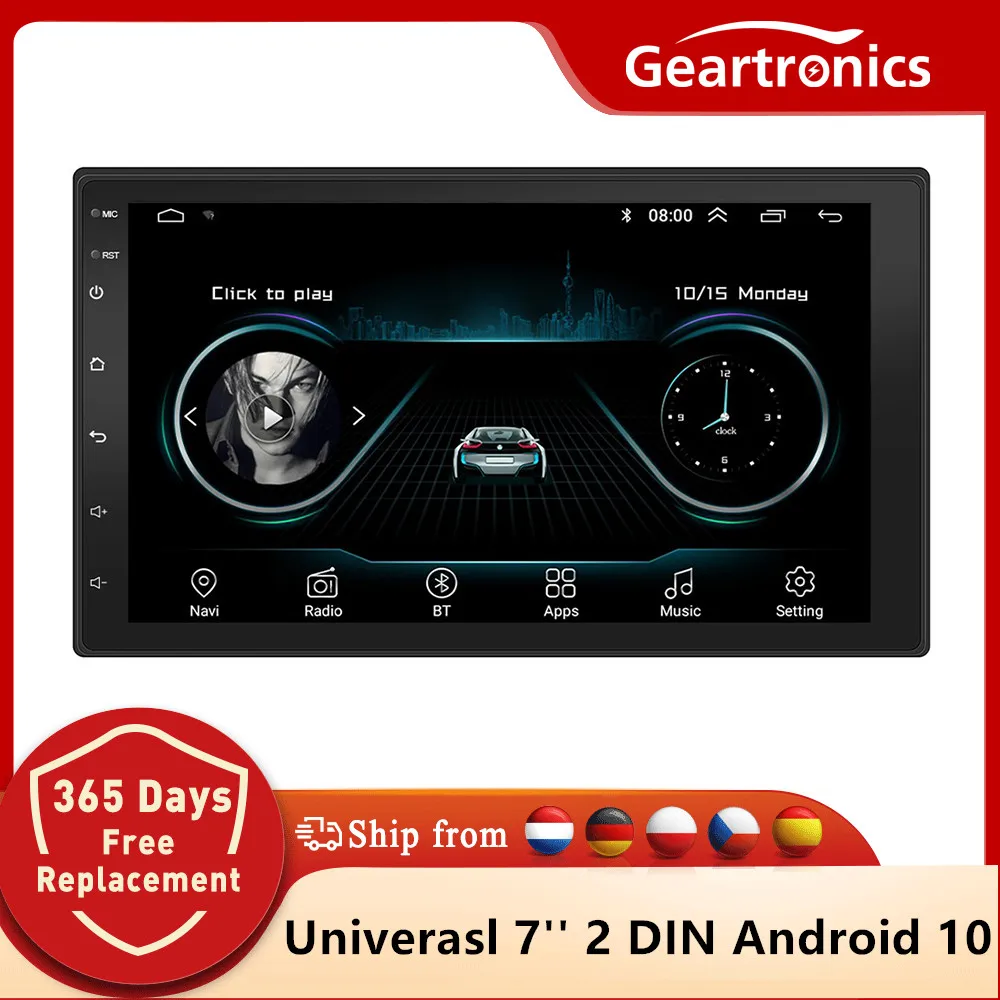 Автомагнитола 2 DIN Android 10 7 дюймов мультимедийный проигрыватель MP5 Bluetooth